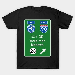 New York Thruway Eastbound Exit 30: Herkimer Mohawk Route 28 T-Shirt